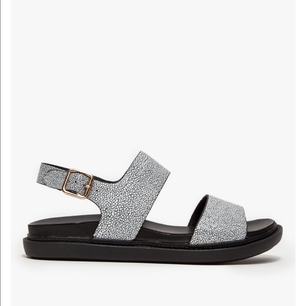 Two Strap Slingback Flat Platform Sandal - Picture 5 of 6